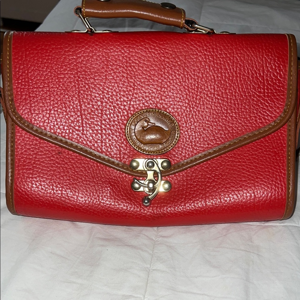 Dooney & Bourke Red and Tan Crossbody Bag